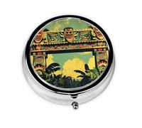 Joli pilulier - Design personnalisé unique, boîte à médicaments facile à transporter, 1 jour matin et soir, petit distributeur de pilules portable pour un usage quotidien, une grande arche