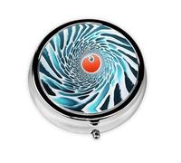 Joli pilulier - Design personnalisé unique, boîte à médicaments facile à transporter, 1 jour matin et soir, petit distributeur de pilules portable pour un usage quotidien, un vortex complexe