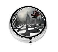 Joli pilulier - Design personnalisé unique, boîte à médicaments facile à transporter, pilulier 1 jour matin et soir, petit distributeur de pilules portable pour un usage quotidien, roses sur le sol à