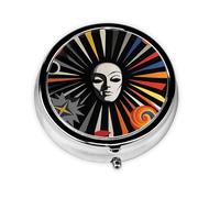 Joli pilulier - Design personnalisé unique, boîte à médicaments facile à transporter, pilulier 1 jour matin et soir, petit distributeur de pilules portable pour un usage quotidien, fond de cirque