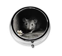 Joli pilulier - Design personnalisé unique, boîte à médicaments facile à transporter, pilulier 1 jour matin et soir, petit distributeur de pilules portable pour un usage quotidien, une souris dans