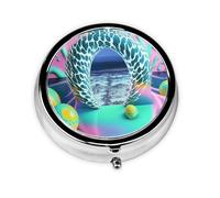 Joli pilulier - Design personnalisé unique, boîte à médicaments, pilulier 1 jour matin et soir, petit distributeur de pilules portable pour un usage quotidien avec ampoule mandel 4D