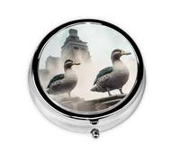 Joli pilulier - Design personnalisé unique, boîte à pharmacie facile à transporter, 1 jour matin et soir, petit distributeur de pilules portable pour un usage quotidien, portrait de concept de canard