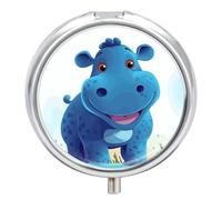 Joli pilulier hippopotame - Pilulier hebdomadaire - Petit pilulier pour sac à main