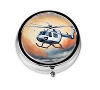 Joli pilulier - Pilulier AM PM, petit et grand étui de voyage, design personnalisé unique, placage en fer, parfait pour sac à main et hélicoptère Sky On-The-Go