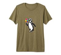 Joli Pingouin avec Motif Animal glacé T-Shirt Haut de Gamme