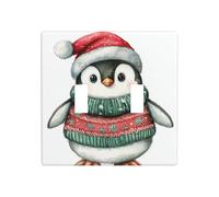 Joli pingouin avec pull de Noël rouge et vert double gang à bascule plaque murale décoration d'interrupteur taille standard - 11,4 x 11,4 cm