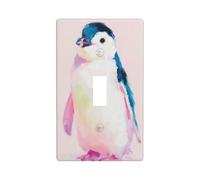 Joli pingouin impressionniste rose lavande, plaque murale décorative à bascule unique pour cuisine, ferme, chambre à coucher, salle de bain