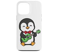 Joli Pingouin Jouant de la Guitare avec Motif Animal de Dessin animé Coque pour iPhone 13 Pro Max