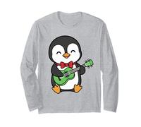 Joli Pingouin Jouant de la Guitare avec Motif Animal de Dessin animé Manche Longue