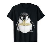 Joli Pingouin Mangeant des Nouilles Ramen avec Motif Animal Amusant T-Shirt