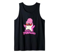 Joli Pingouin Rose avec Lunettes de Soleil et Bonnet en Forme de cœur Débardeur
