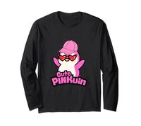 Joli Pingouin Rose avec Lunettes de Soleil et Bonnet en Forme de cœur Manche Longue