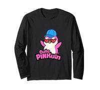 Joli Pingouin Rose avec Lunettes de Soleil et Bonnet en Forme de cœur Manche Longue