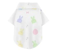 Joli polo d'été pour chien avec motif lapin de Pâques pastel, doux, léger et respirant à manches courtes, parfait pour un usage quotidien et des séances photo