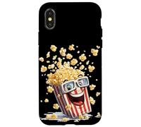 Joli Pop-Corn avec Lunettes pour Films et cinémas Amusants Coque pour iPhone X/XS