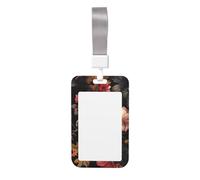 Joli porte-badge - Beau imprimé floral - Porte-badge vertical élégant