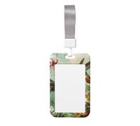 Joli porte-badge - Beau motif colibris élégant pour carte d'identité verticale