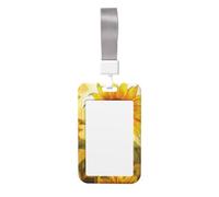 Joli porte-badge - Beau tournesol jaune imprimé vertical élégant porte-badge