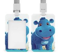 Joli porte-badge hippopotame avec cordon amovible, étanche pour bureau, lieu de travail