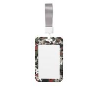 Joli porte-badge - Imprimé camouflage - Porte-badge vertical élégant
