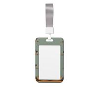 Joli porte-badge - Imprimé carlin yoga - Porte-badge vertical élégant
