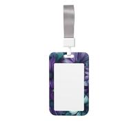 Joli porte-badge - Imprimé floral bleu sarcelle élégant vertical Porte-badge