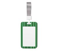 Joli porte-badge - Imprimé rayé vert classique élégant vertical Porte-badge