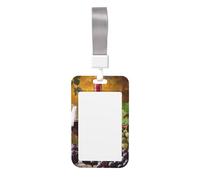 Joli porte-badge - Motif bouteilles de vin et boissons de raisin, porte-badge vertical élégant