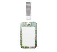 Joli porte-badge - Motif jardin d'herbes printanières