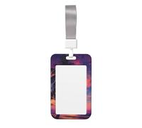 Joli porte-badge - Motif palmier et coucher de soleil