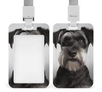Joli porte-badge Schnauzer avec cordon amovible, étanche pour bureau, lieu de travail