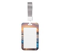 Joli porte-badge vertical avec imprimé lever de soleil