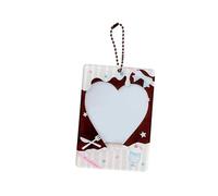 Joli porte-cartes sur le thème de la nourriture au chocolat pour les fans - Petit étui de 7,6 cm avec breloque de sac - Accessoire pour femmes et filles - Porte-badge en acrylique, E, Beauté de masse