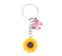 Joli porte-clés avec pendentif tournesol et papillon, excellent cadeau pour les femmes, les petites amies, cadeau d'anniversaire pour une belle journée, parfait comme petit cadeau