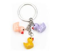 Joli porte-clés avec trois pendentifs de canard tridimensionnels exquis, porte-clés pour femmes, exprimer la gratitude envers les collègues, cadeau pour les amies, les amis et la famille, argenté, S
