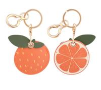 Joli Porte-Clés en Cuir Orange, Étui Étanche et Anti-Rayures Traceur GPS Caché avec Anneau Compatible avec Airtag pour Portefeuille Sac à Dos pour Animaux de Compagnie