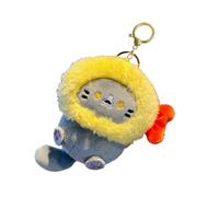 Joli porte-clés en forme de chats en peluche, ornement de à breloques pour de chats de dessin animé pour fille, doté d ' un tissu doux et d ' une couleur accrocheuse, porte-clés unique
