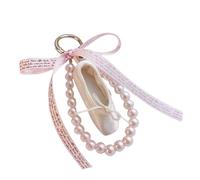 Joli porte-clés en forme de pantoufle de ballet - Accessoire portable avec ruban - Pour les créateurs de tendances et les tenues quotidiennes