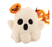 Joli porte-clés en peluche, petit porte-clés en peluche, adorable pendentif fantôme citrouille en peluche pour femme et homme, blanc, Refer to description