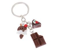 Joli porte-clés en PVC avec motif dessert, crème glacée, chocolat, gâteau, cadeau pour femme et fille, chocolat, M