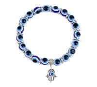 Joli Porte-Clés ?il Turc Avec 1 Bracelet Hamsa De 10 Mm Avec Perles ?il Bleu