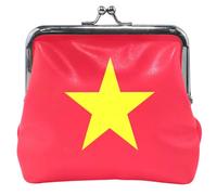 Joli porte-monnaie en cuir à motif floral pour femmes et filles, avec verrou de baiser, drapeau du Vietnam, drapeau vietnam, Classique