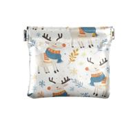 Joli porte-monnaie en cuir avec motif d'élan de Noël et d'hiver pour femme - Organiseur unique pour articles personnels - Bolsa pequena para monedas