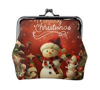 Joli porte-monnaie en similicuir avec fermeture à baiser, trousse de maquillage pour femmes et filles, porte-monnaie pour argent, pièces de monnaie, clés, rouge à lèvres, Merry Christmas, One Size