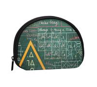 Joli porte-monnaie et mini pochette à changer, formules de théorie des formes, leçon de mathéorie, mot imprimé, petit sac à monnaie tendance à fermeture éclair pour femme, noir, taille unique
