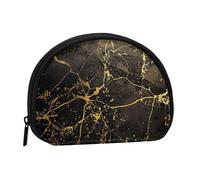 Joli porte-monnaie et mini pochette à changer, papier peint doré et noir, petit sac à monnaie tendance avec fermeture éclair pour femme