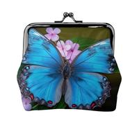 Joli porte-monnaie pour femmes et filles avec imprimé papillon - Mini pochette portefeuille avec verrou à baiser - Joli portefeuille en cuir, Noir , Taille unique, Pochette à monnaie