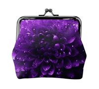 Joli porte-monnaie violet à paillettes pour femme en cuir synthétique mignon avec serrure à baiser, Noir , Taille unique, Moderne