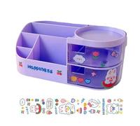 Joli porte-stylos Kawaii - Organiseur de bureau avec tiroir, organiseur de papeterie multi-compartiments pour enfants, femmes, adultes